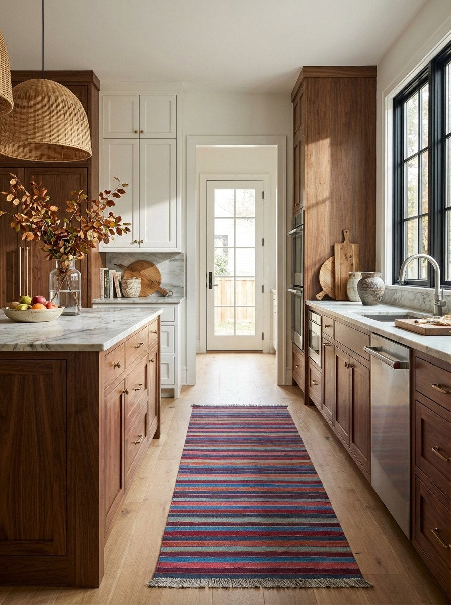 Kelim Gashgai — Handgefertigt, 201x61 cm, Bunt, 100% Virgin Wool | Back view