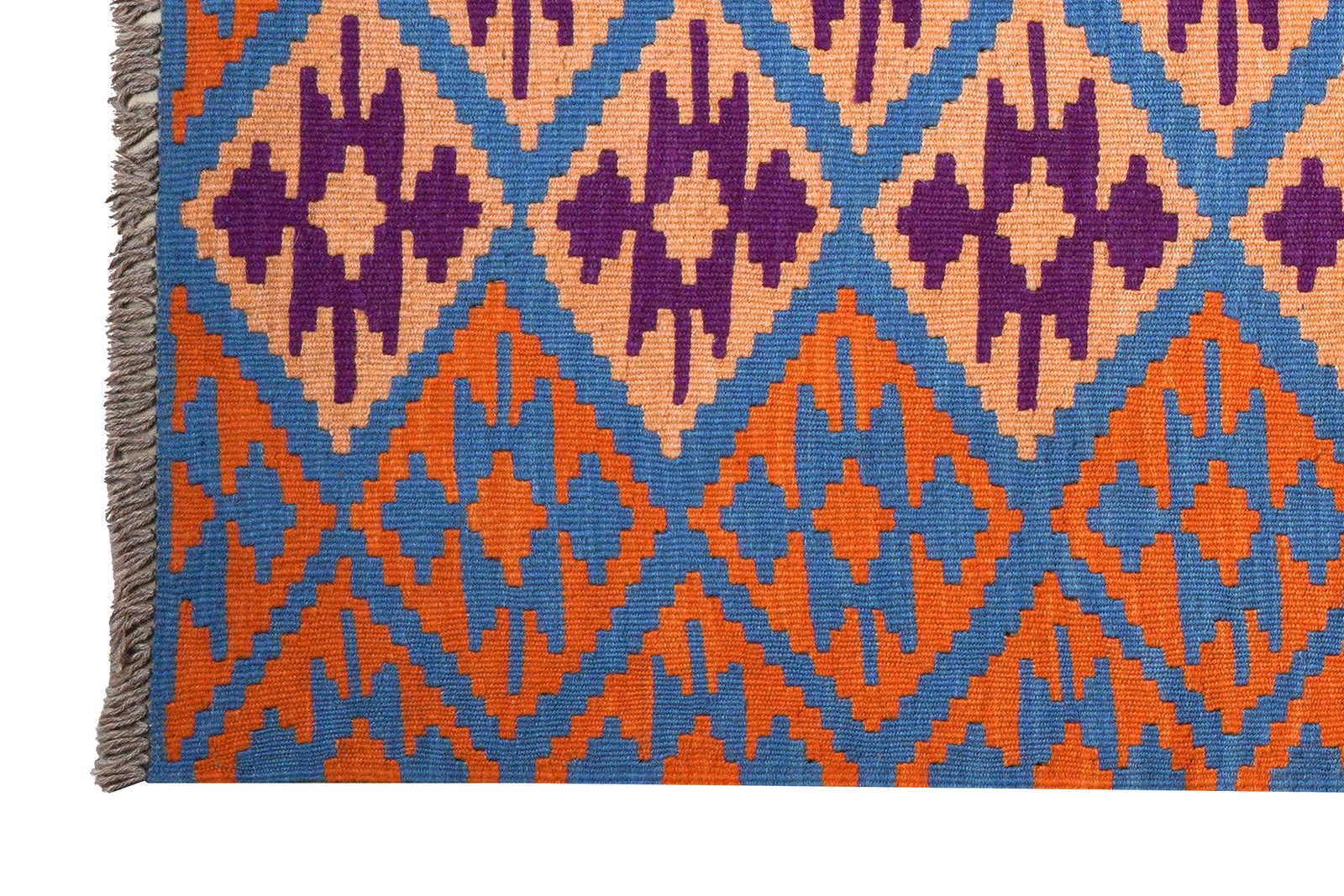 Kelim Gashgai — Handmade, 115x181 cm, Blue, 100% Virgin Wool | View 3