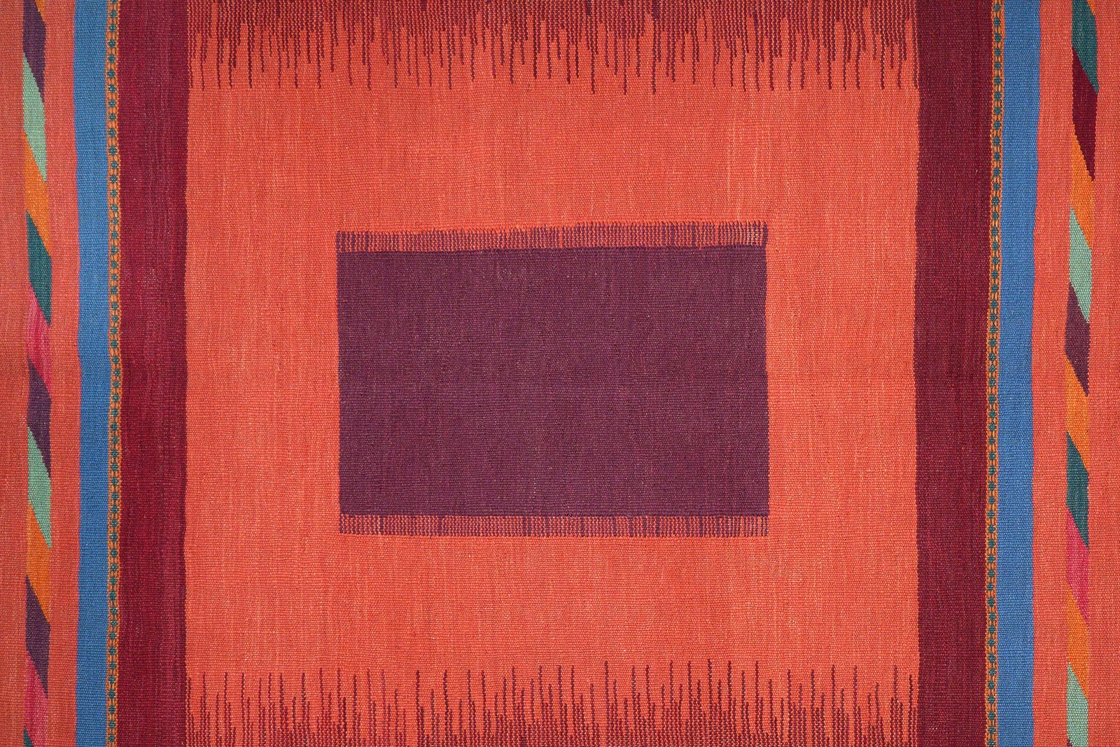 Kelim Gashgai — Handmade, 130x180 cm, Orange, 100% Virgin Wool | View 5