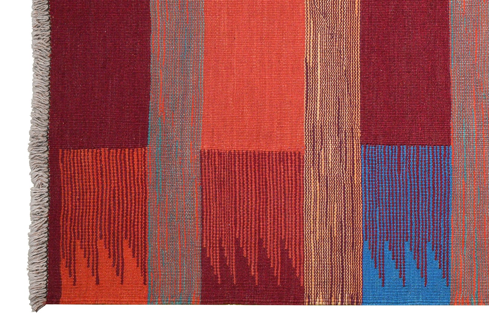 Kelim Gashgai — Handmade, 129x187 cm, Red, 100% Virgin Wool | View 3