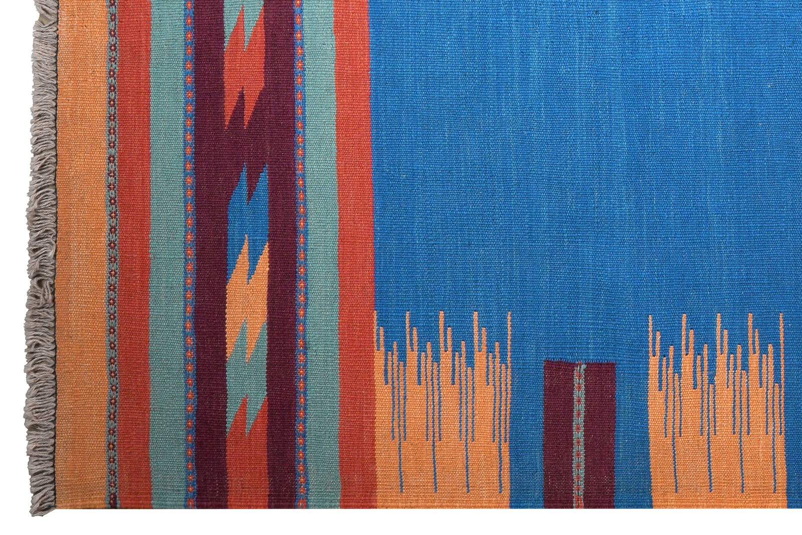 Kelim Gashgai — Handmade, 173x230 cm, Blue, 100% Virgin Wool | View 3