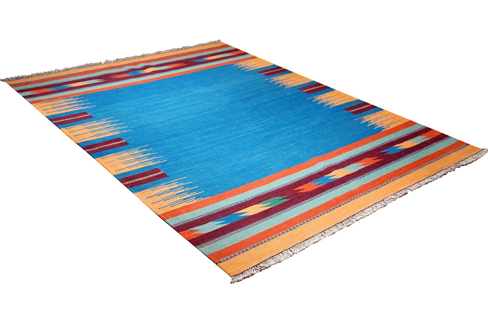Kelim Gashgai — Handmade, 173x230 cm, Blue, 100% Virgin Wool | View 4