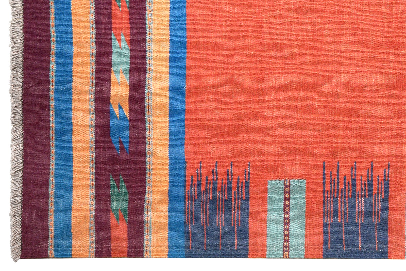 Kelim Gashgai — Handmade, 170x229 cm, Red, 100% Virgin Wool | View 3