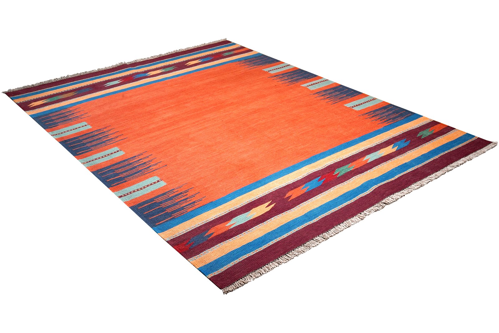 Kelim Gashgai — Handmade, 170x229 cm, Red, 100% Virgin Wool | View 4