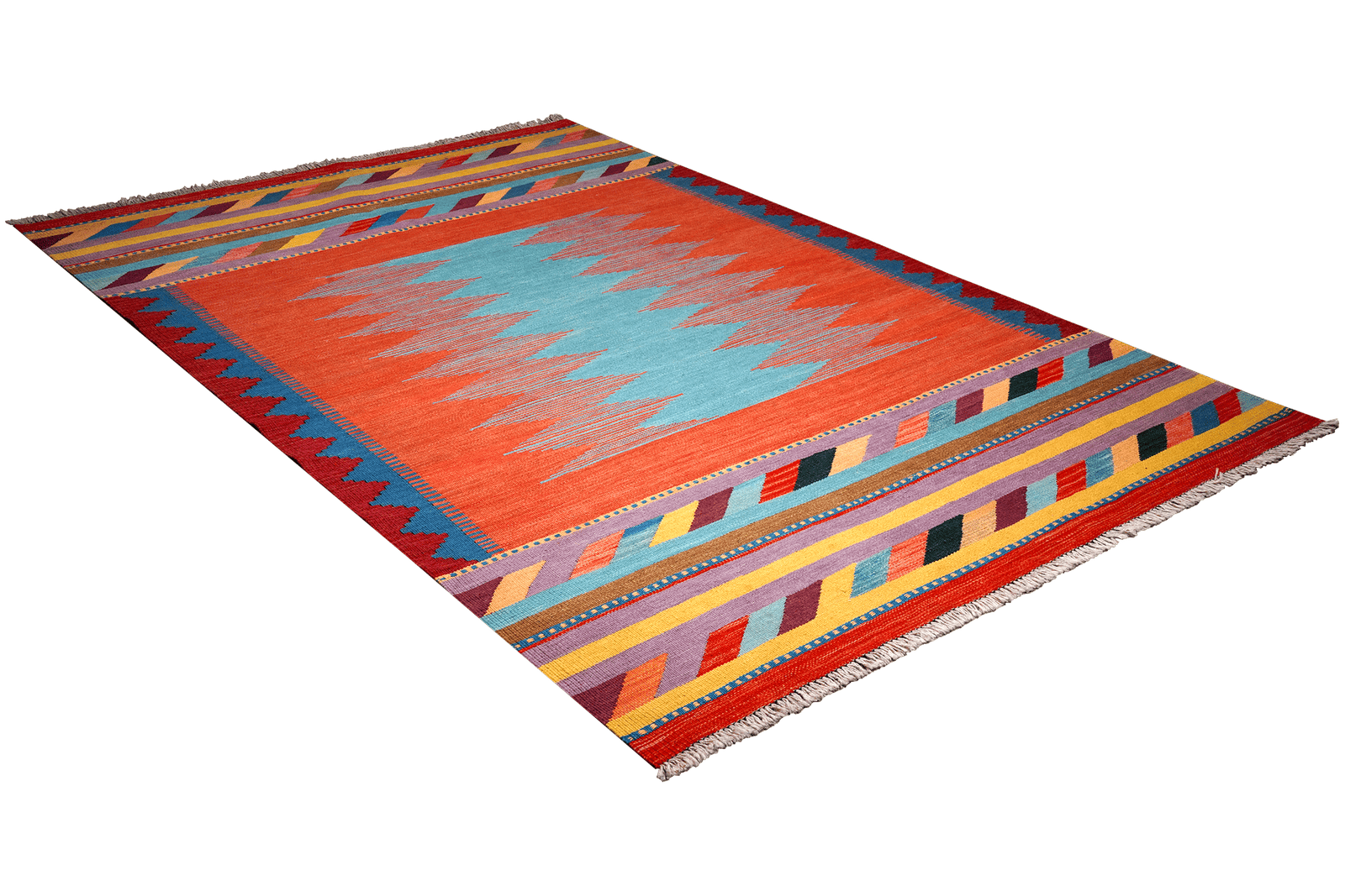 Kelim Gashgai — Handmade, 170x258 cm, Red, 100% Virgin Wool | View 4