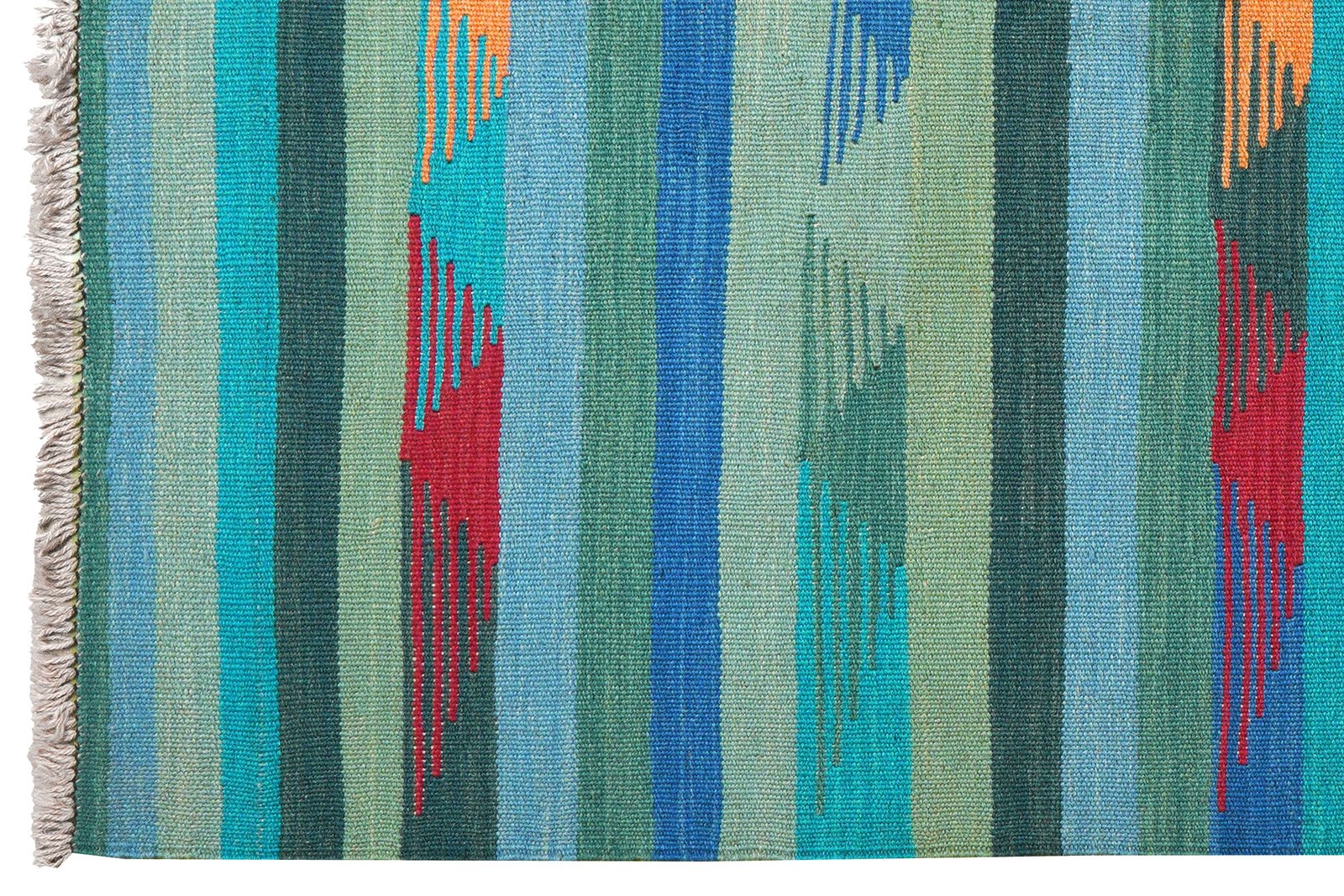 Kelim Gashgai — Handmade, 102x154 cm, Blue, 100% Virgin Wool | View 3