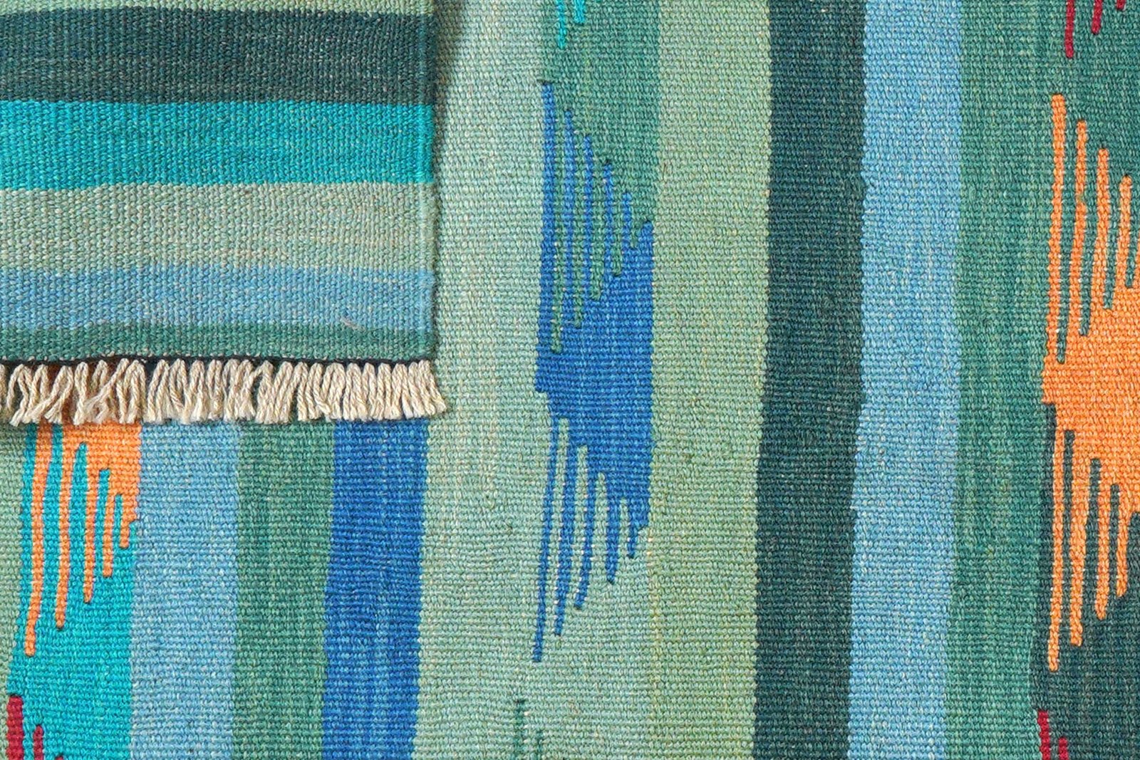 Kelim Gashgai — Handmade, 102x154 cm, Blue, 100% Virgin Wool | View 6