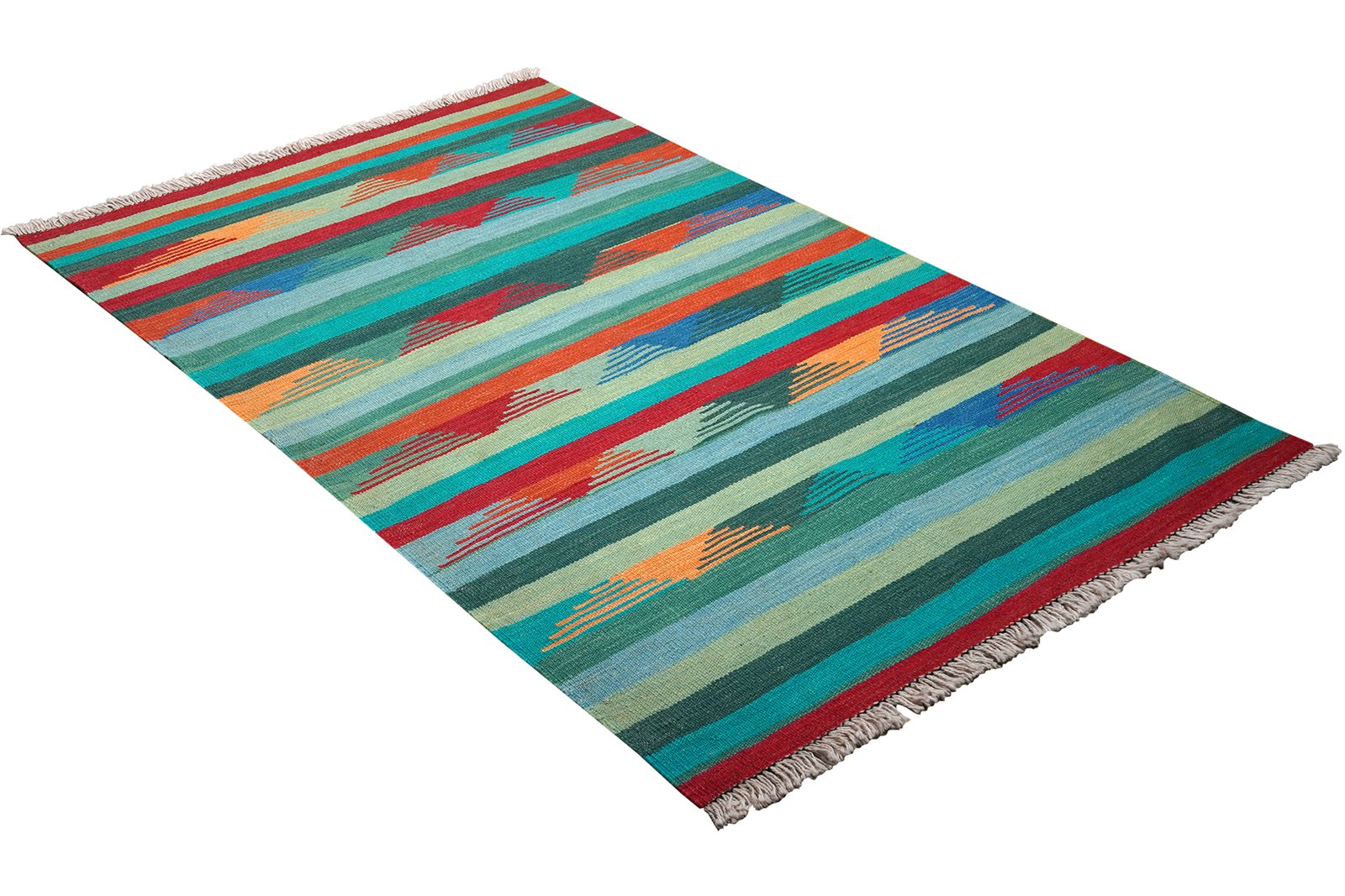 Kelim Gashgai — Handmade, 100x156 cm, Multicolor, 100% Virgin Wool | View 4