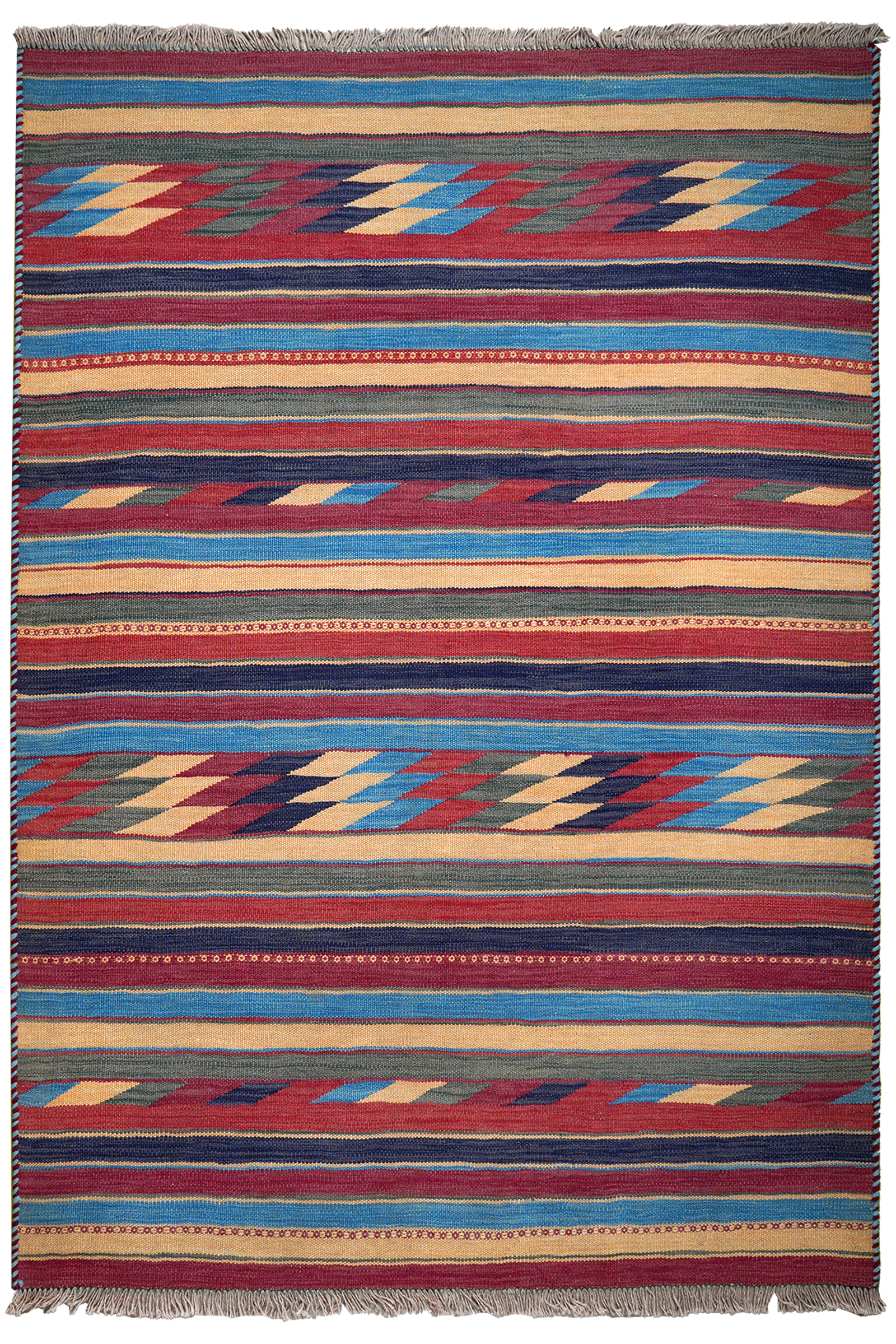 Kelim Gashgai — Handgefertigt, 179x123 cm, Bunt, 100% Virgin Wool | Main view