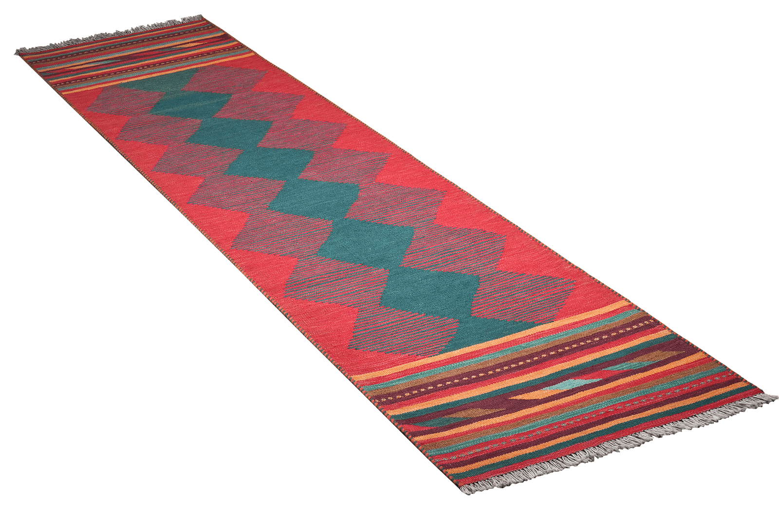 Kelim Gashgai — Handmade, 79x295 cm, Multicolor, 100% Virgin Wool | View 4