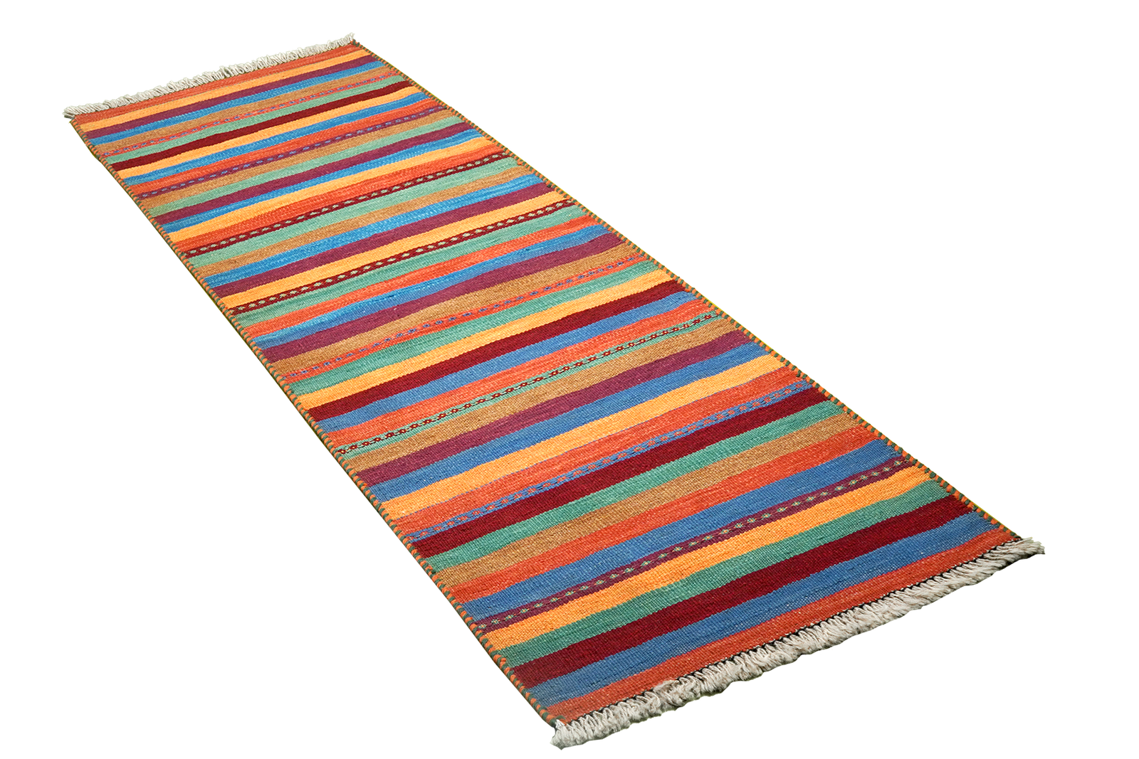 Kelim Gashgai — Handmade, 61x199 cm, Multicolor, 100% Virgin Wool | View 4