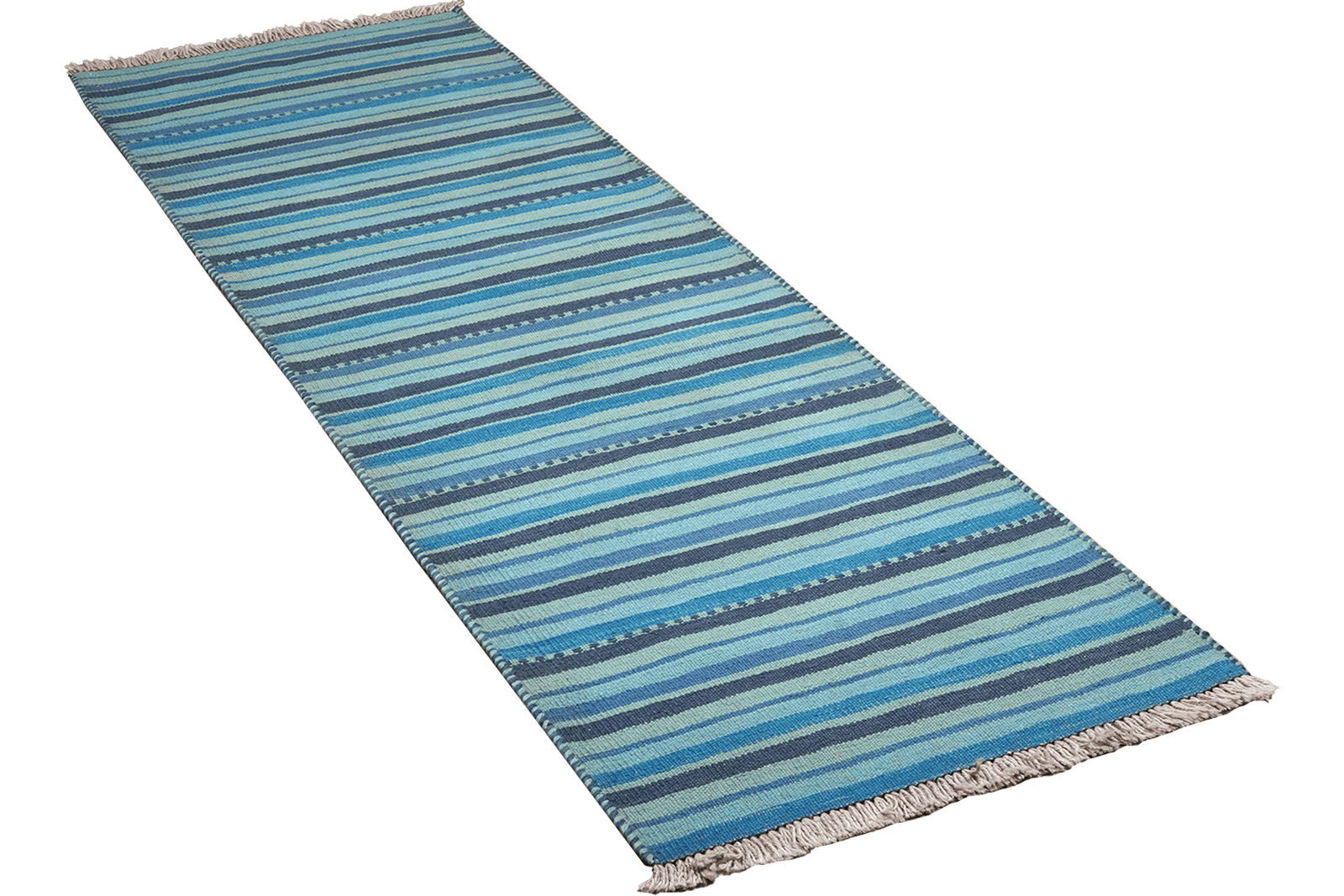 Kelim Gashgai — Handmade, 60x196 cm, Blue, 100% Virgin Wool | View 4