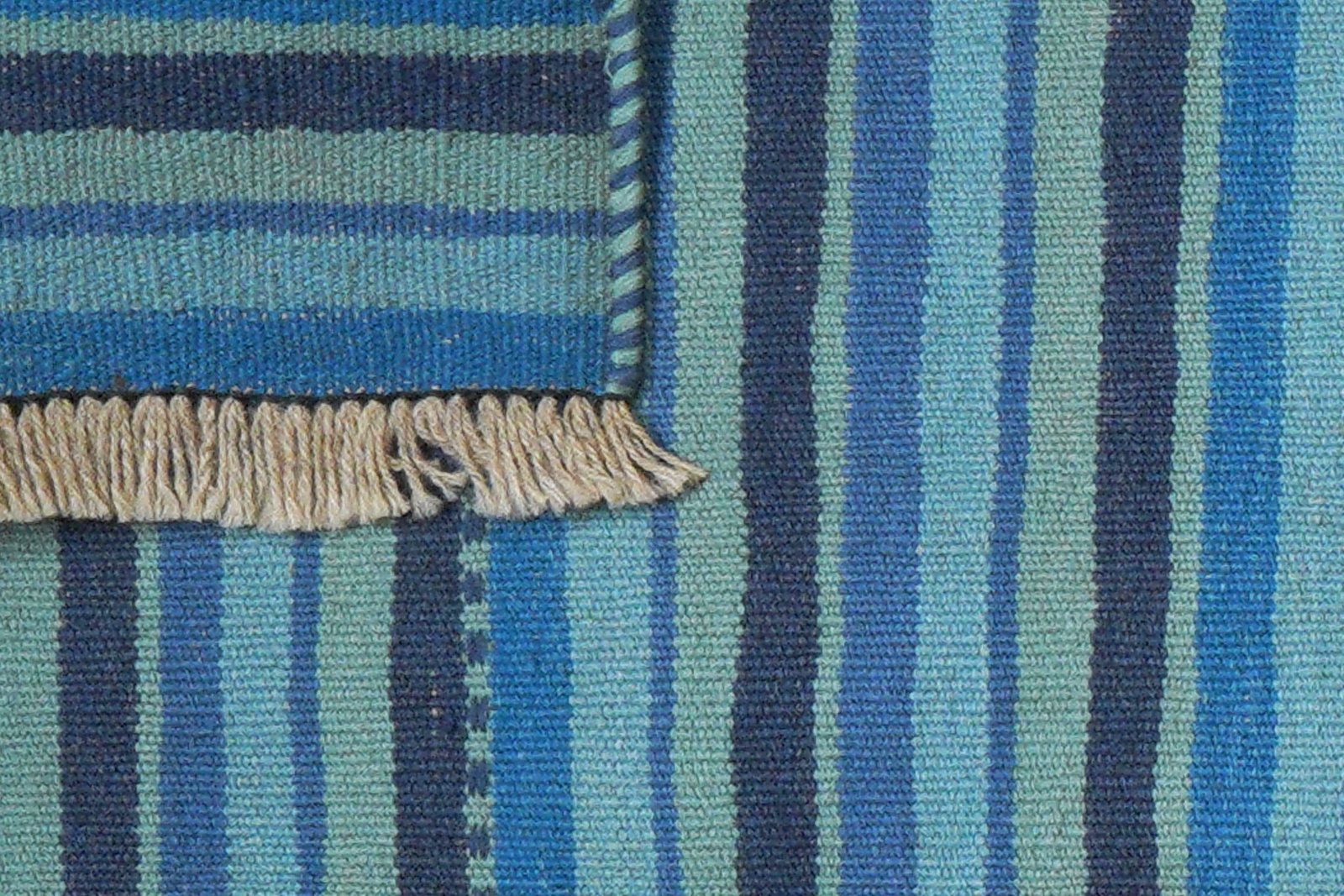 Kelim Gashgai — Handmade, 60x196 cm, Blue, 100% Virgin Wool | View 6