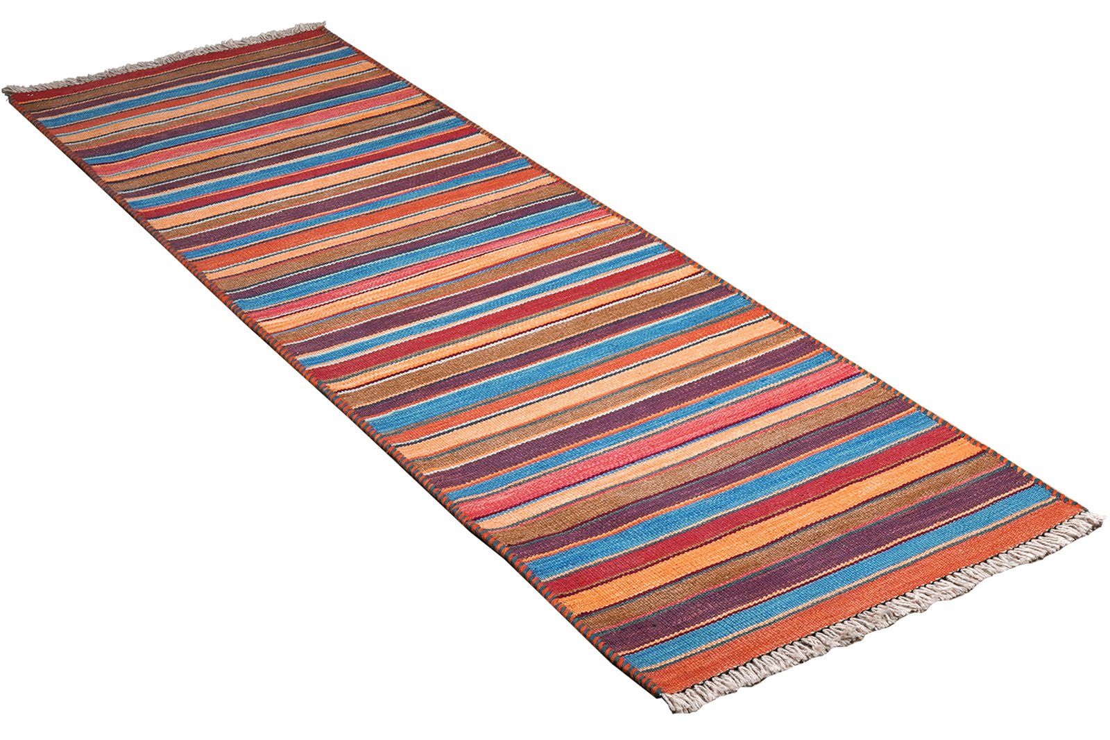 Kelim Gashgai — Handmade, 57x196 cm, Multicolor, 100% Virgin Wool | View 4