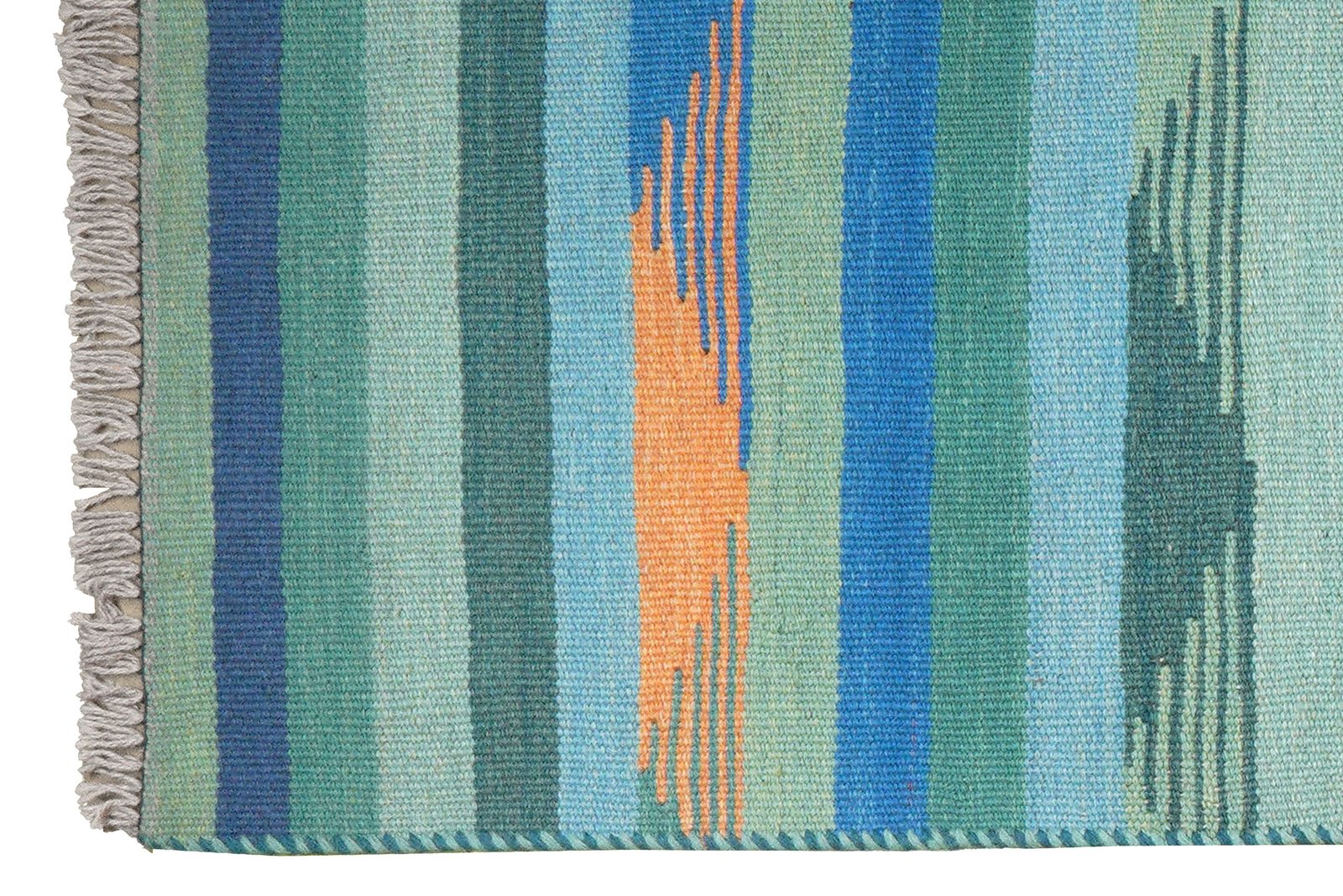 Kelim Gashgai — Handmade, 79x253 cm, Blue, 100% Virgin Wool | View 3