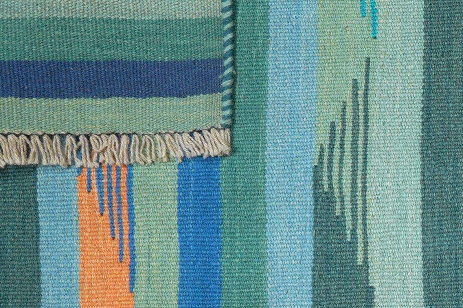 Kelim Gashgai — Handmade, 79x253 cm, Blue, 100% Virgin Wool | View 6