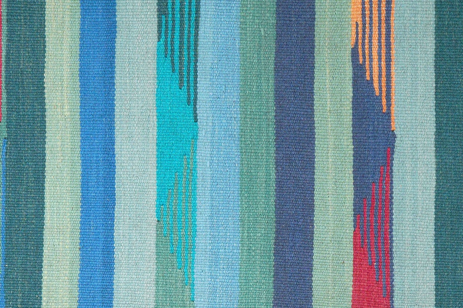 Kelim Gashgai — Handmade, 70x253 cm, Blue, 100% Virgin Wool | View 5