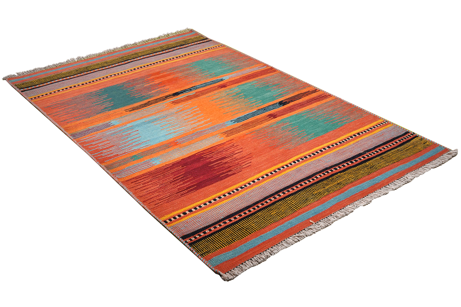 Kelim Gashgai — Handmade, 124x197 cm, Multicolor, 100% Virgin Wool | View 4