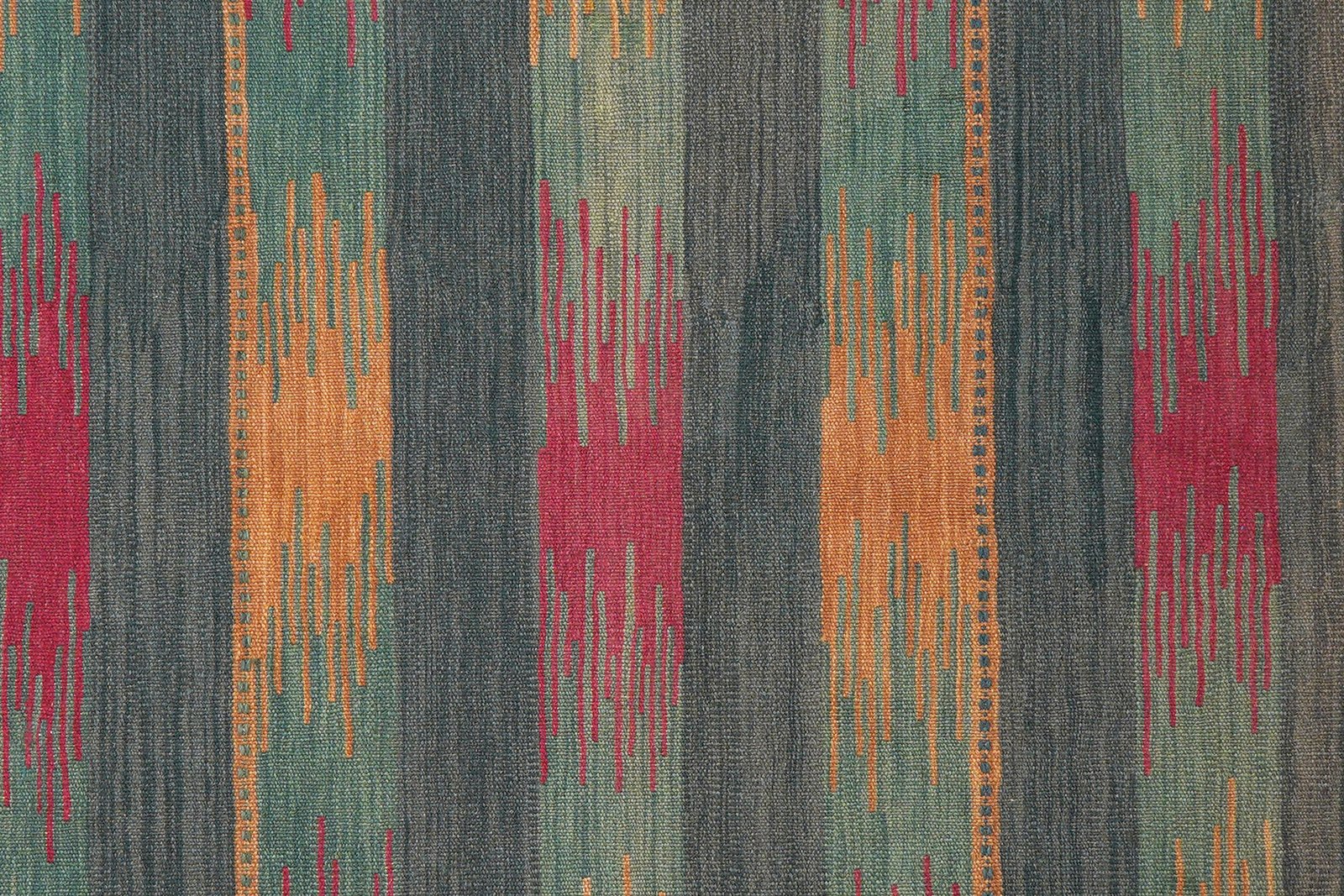 Kelim Gashgai — Handmade, 117x192 cm, Green, 100% Virgin Wool | View 5