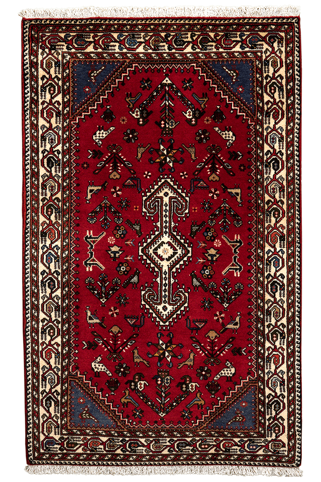 Nasrabad — Hand-knotted, 81x131 cm, Red, 100% Virgin Wool | Main view