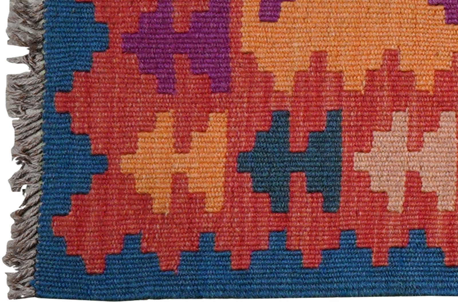Kelim Gashgai — Handmade, 61x84 cm, Orange, 100% Virgin Wool | View 3