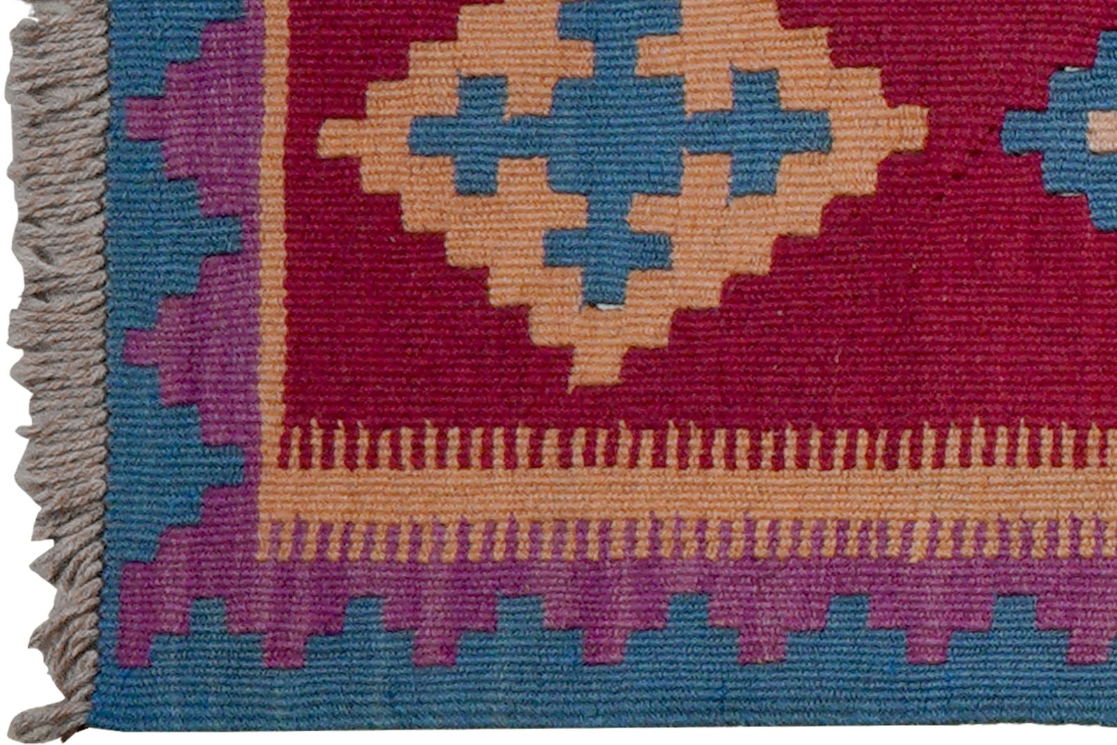 Kelim Gashgai — Handmade, 63x87 cm, Red, 100% Virgin Wool | View 3