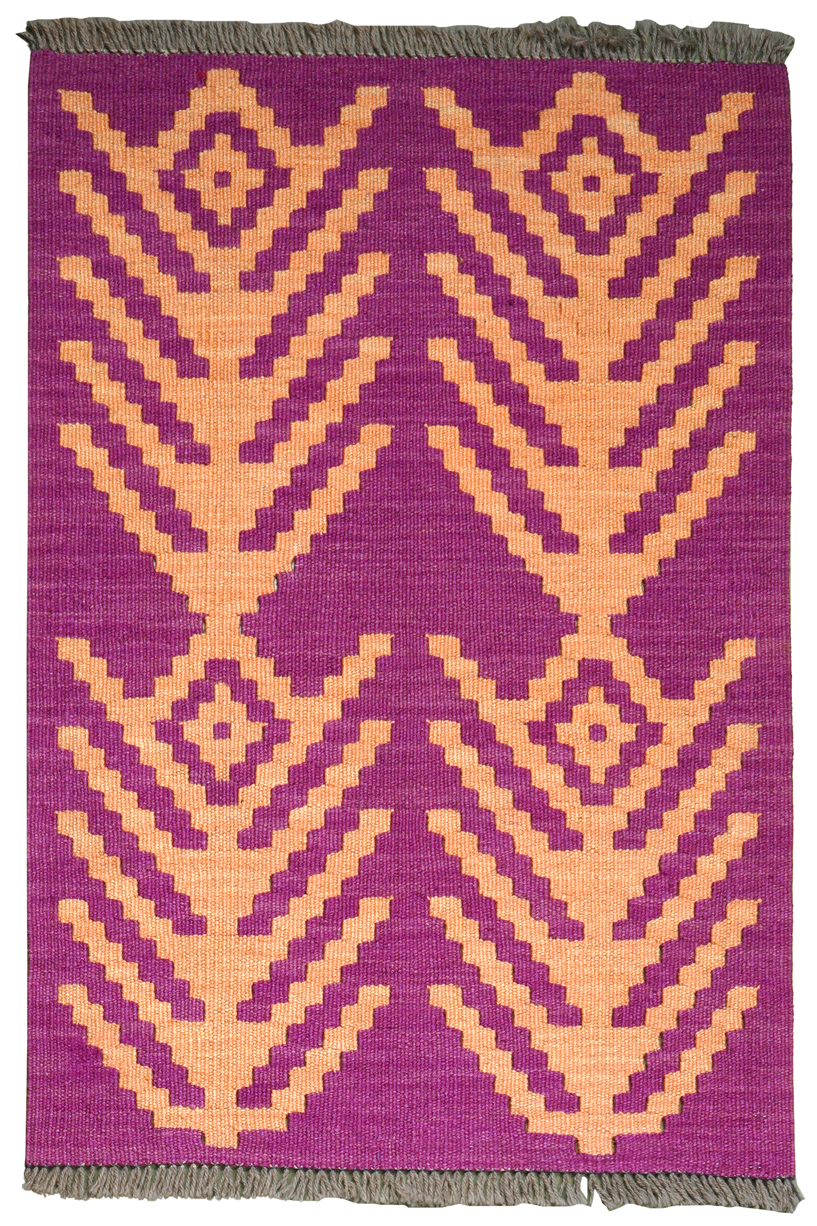 Kelim Gashgai — Handgefertigt, 94x64 cm, Violett, 100% Virgin Wool | Main view
