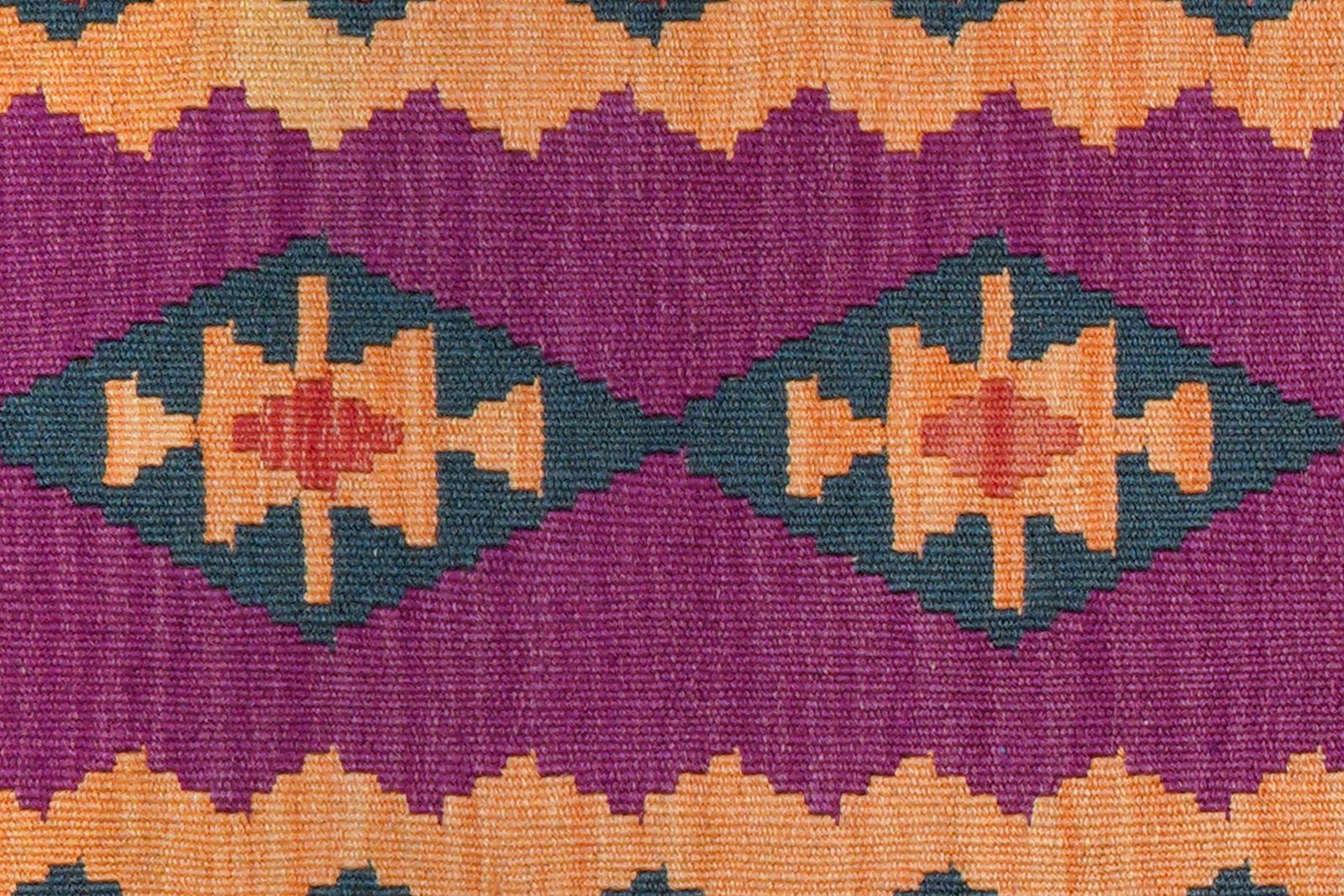 Kelim Gashgai — Handmade, 65x95 cm, Violett, 100% Virgin Wool | View 5