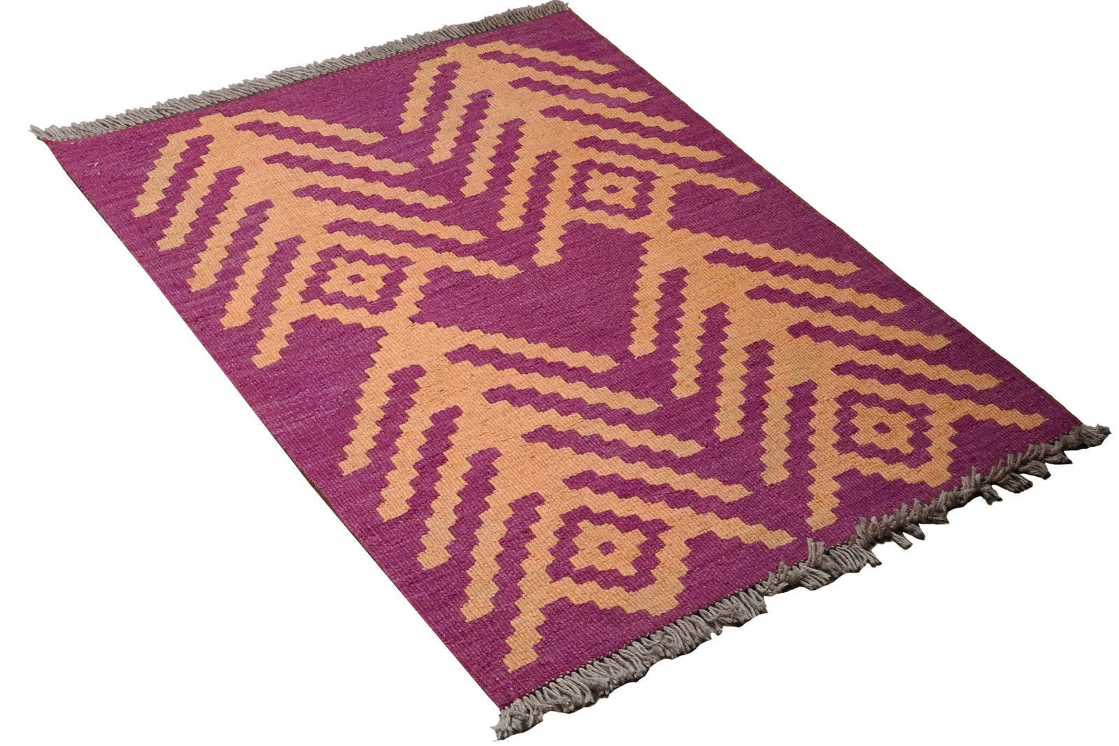 Kelim Gashgai — Handmade, 62x93 cm, Violett, 100% Virgin Wool | View 4