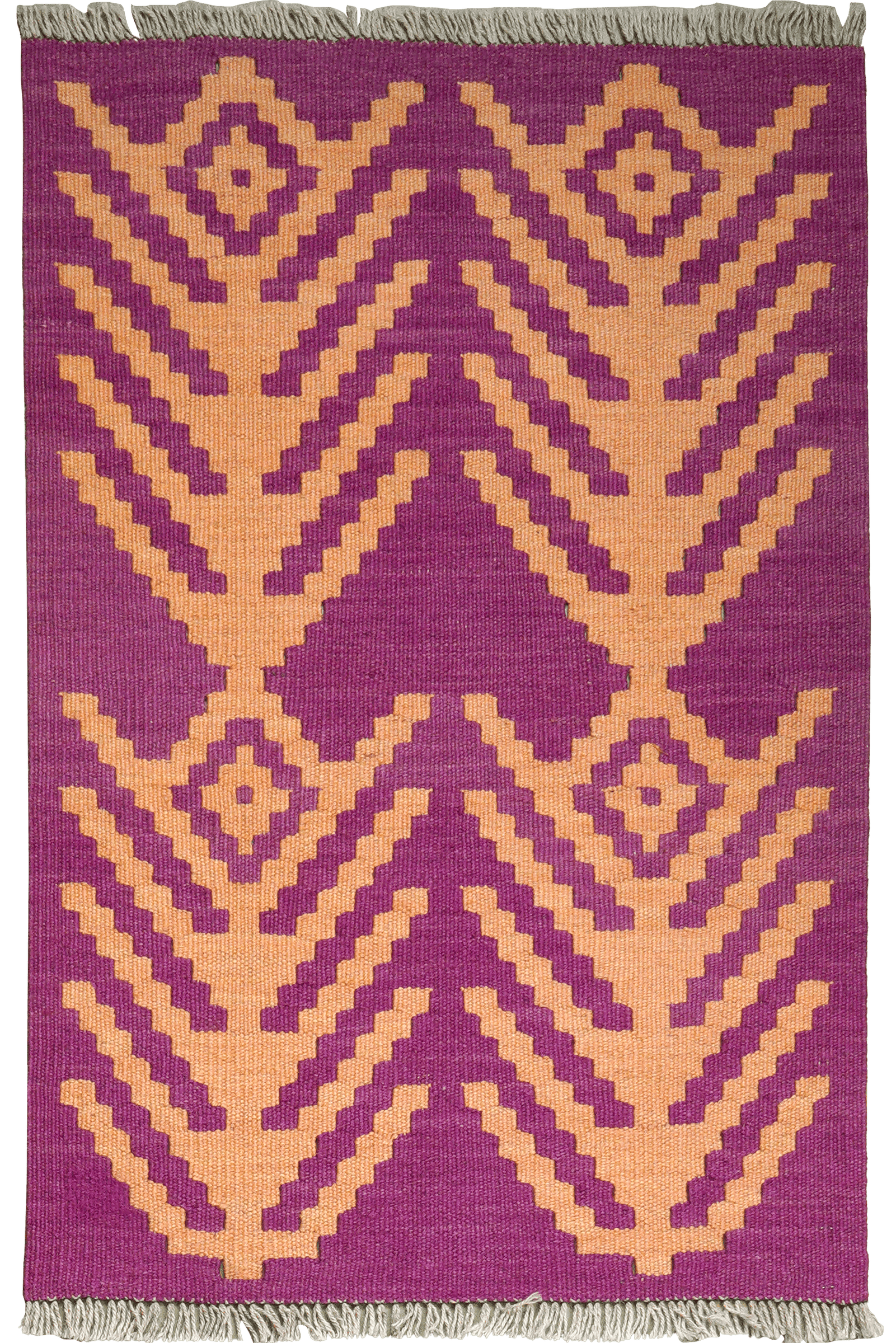 Kelim Gashgai — Handmade, 62x94 cm, Violett, 100% Virgin Wool | Main view