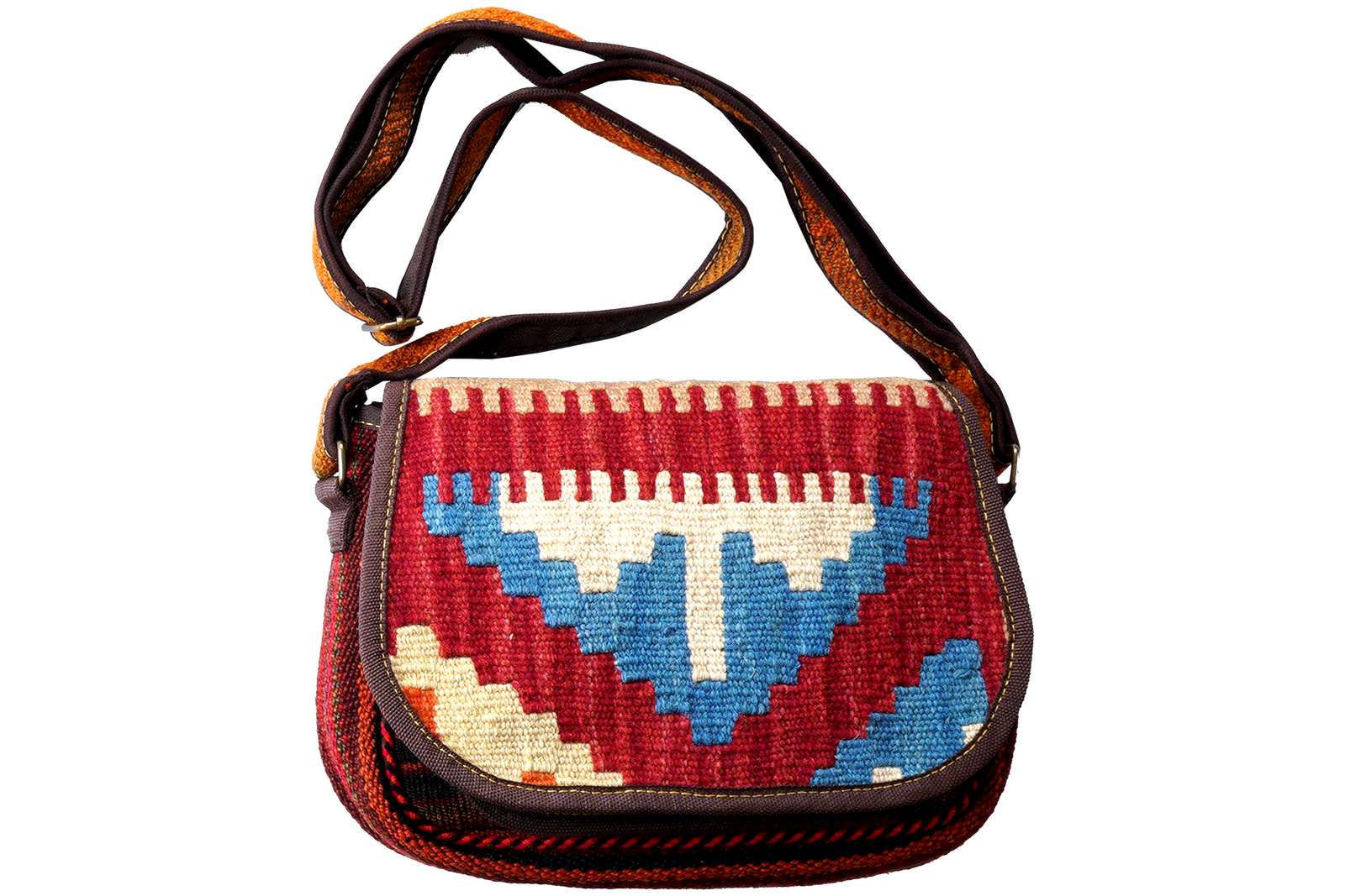Kelim Tasche — Handgefertigt, 23x30 cm, Bunt, 100% Virgin Wool | Main view