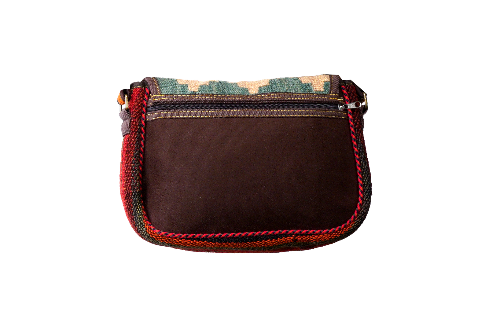 Kelim Tasche — Handgefertigt, 23x30 cm, Bunt, 100% Virgin Wool | Detail view