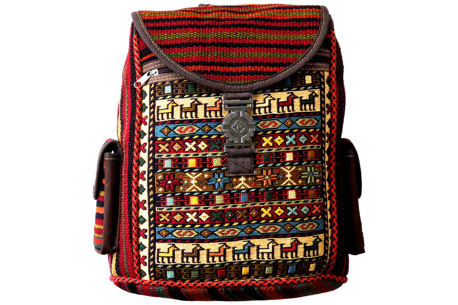 Kelim Tasche — Handgefertigt, 43x36 cm, Bunt, 100% Virgin Wool | Main view
