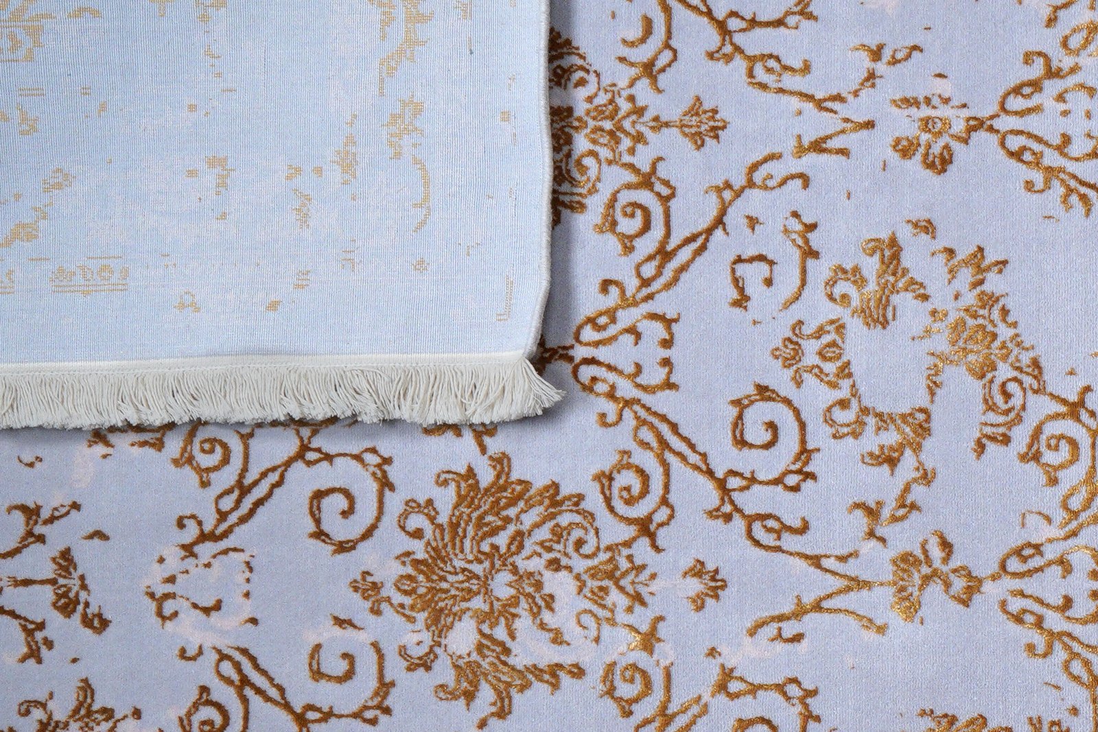 Paradayda — Hand-knotted, 204x297 cm, Blue, 70% Baumwolle, 30% Viskose | View 7