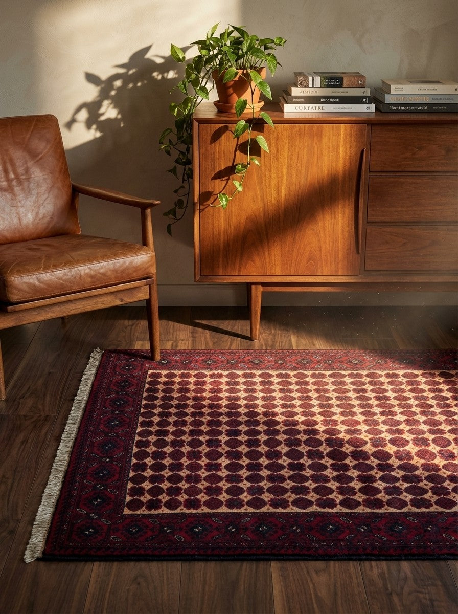 Belutch — Hand-knotted, 92x152 cm, Beige, 100% Virgin Wool | Back view