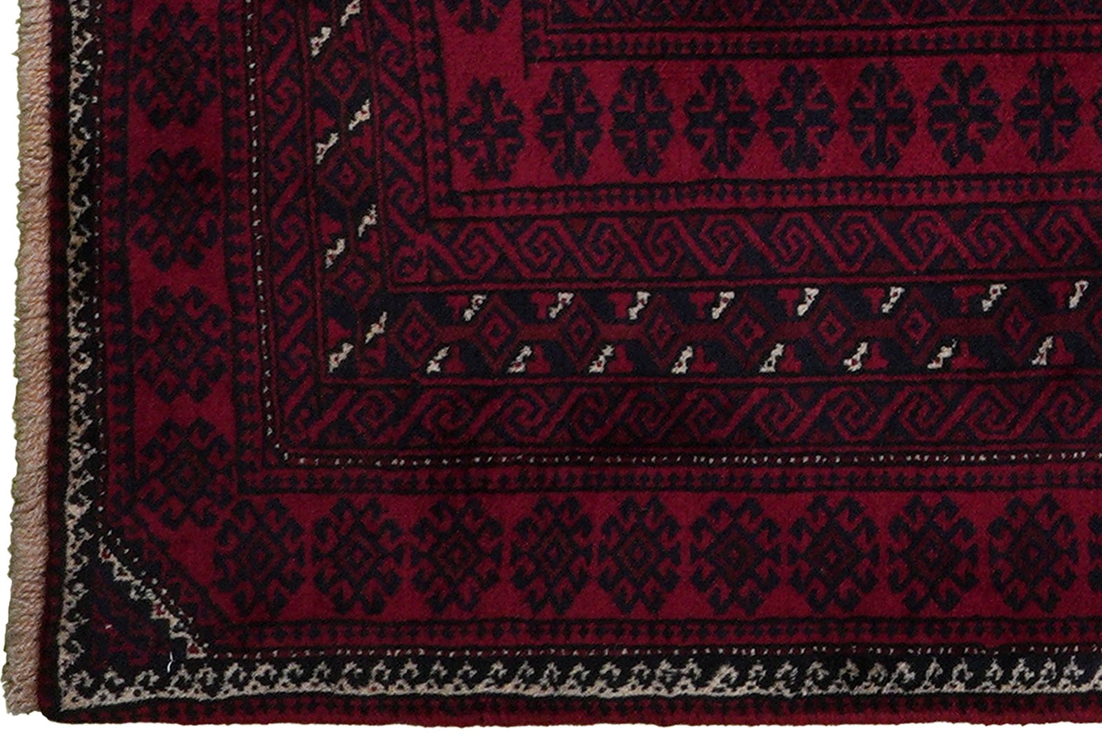 Belutch — Hand-knotted, 109x190 cm, Red, 100% Virgin Wool | View 3