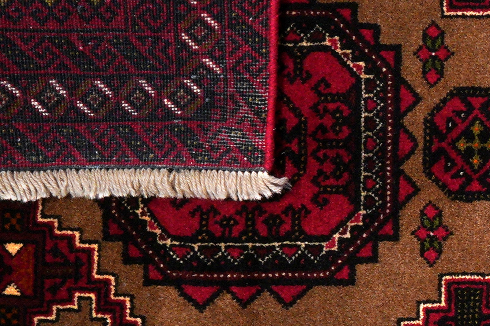 Belutch — Handgefertigt, 198x104 cm, Rot, 100% Virgin Wool | View 8