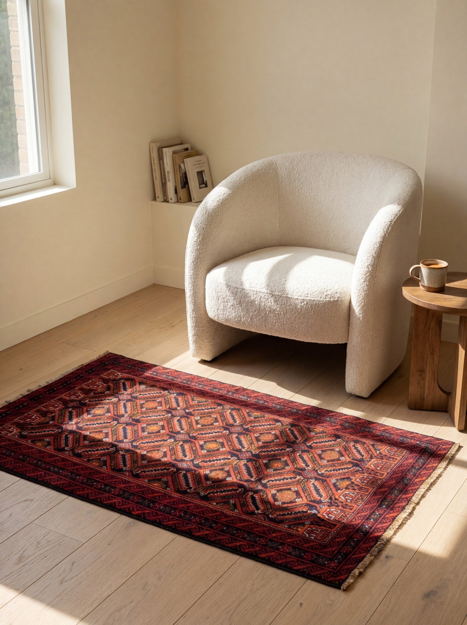 Belutch — Handgefertigt, 173x99 cm, Bunt, 100% Virgin Wool | Detail view