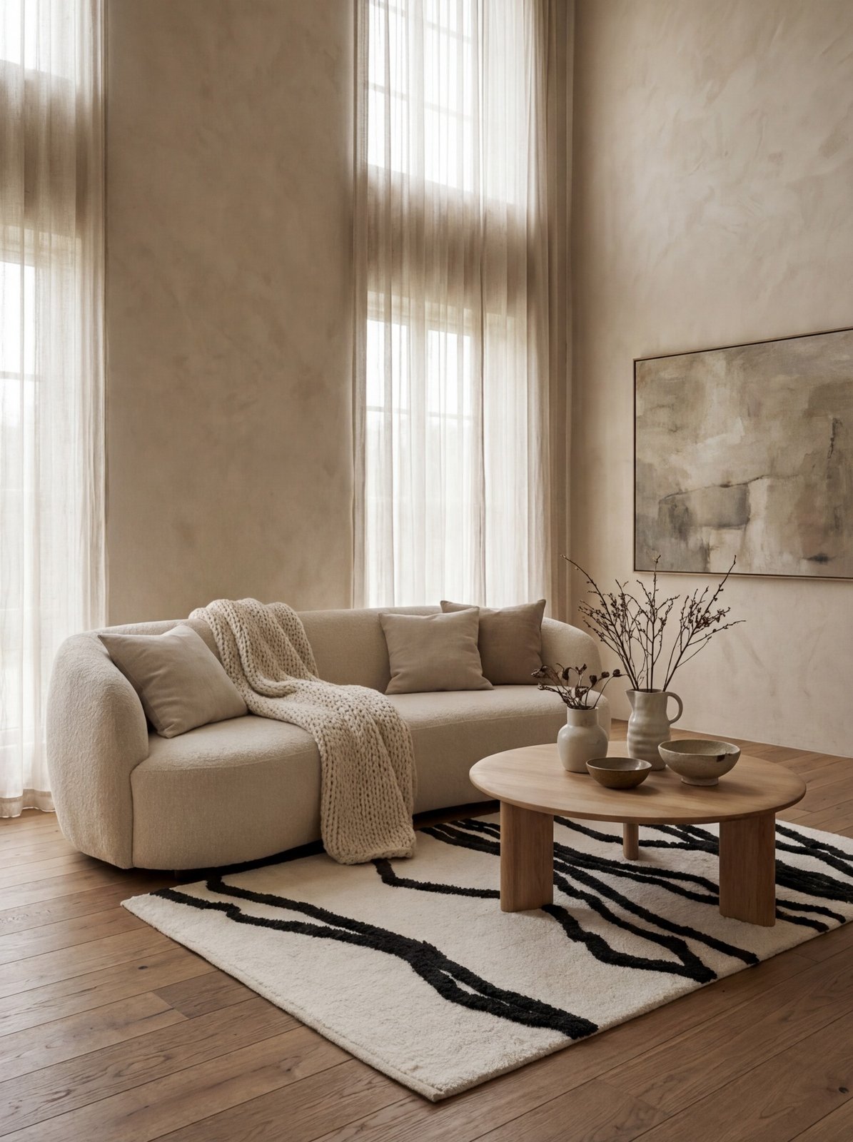 Morrocan Mirage — Hand-knotted, 180x120 cm, Beige, 100% Virgin Wool | Detail view