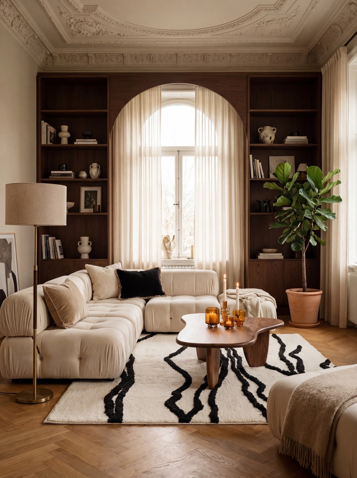 Morrocan Mirage — Hand-knotted, 240x170 cm, Beige, 100% Virgin Wool | Back view