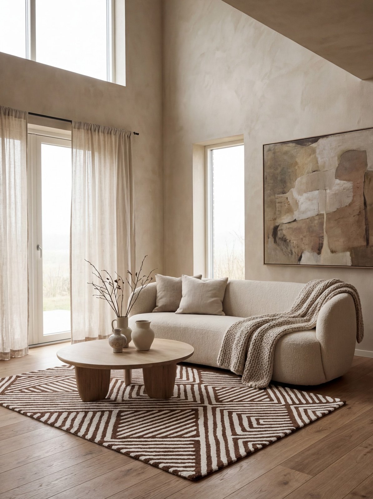 Maze — Hand-knotted, 180x120 cm, Brown, 50% Schurwolle, 50% Viskose | Detail view
