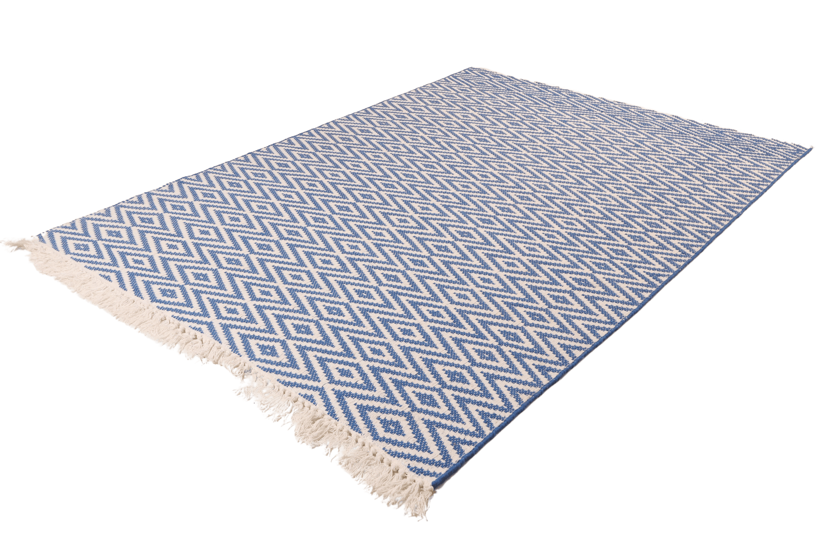 Dhurrie — Handmade, 230x160 cm, Blue, 40% Schurwolle, 60% Baumwolle | View 6