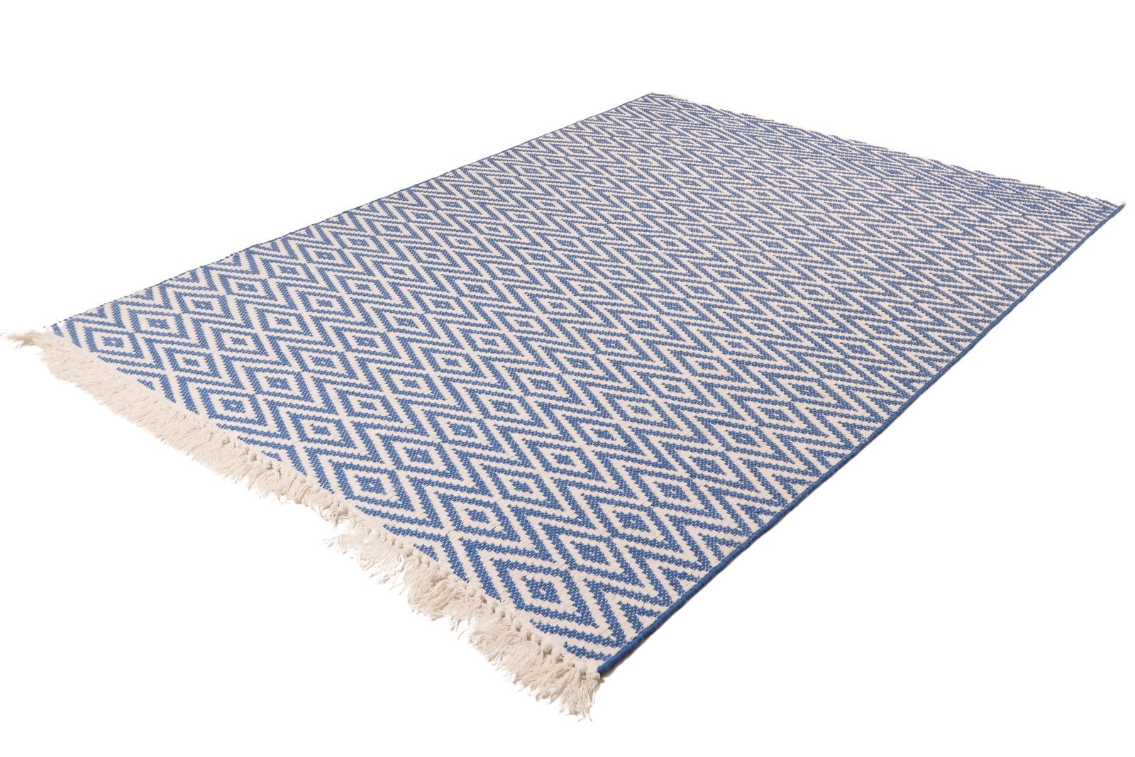 Dhurrie — Handmade, 290x200 cm, Blue, 40% Schurwolle, 60% Baumwolle | View 6