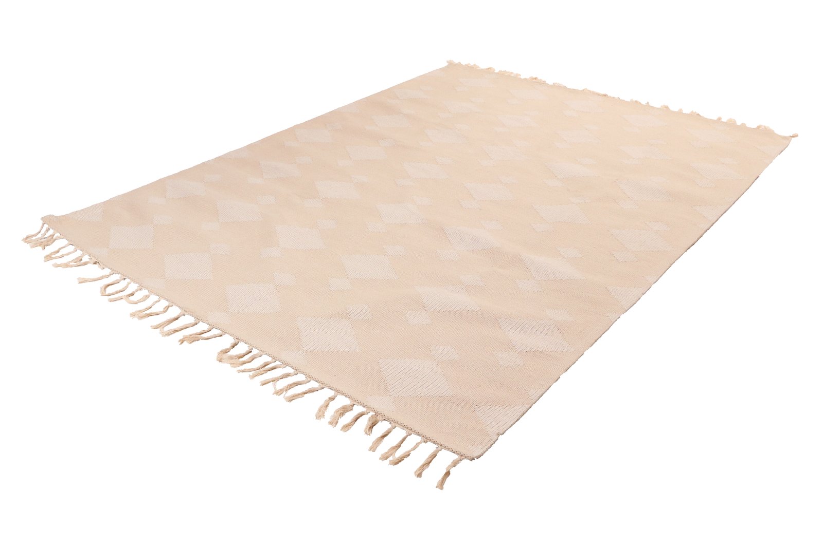 Dhurrie — Handmade, 170x120 cm, Beige, 100% Polyester | View 6