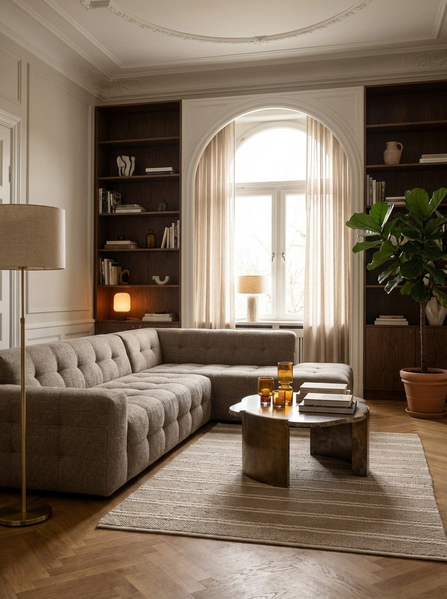 Dhurrie — Handmade, 230x160 cm, Brown, 80% Schurwolle, 20% Baumwolle | Back view