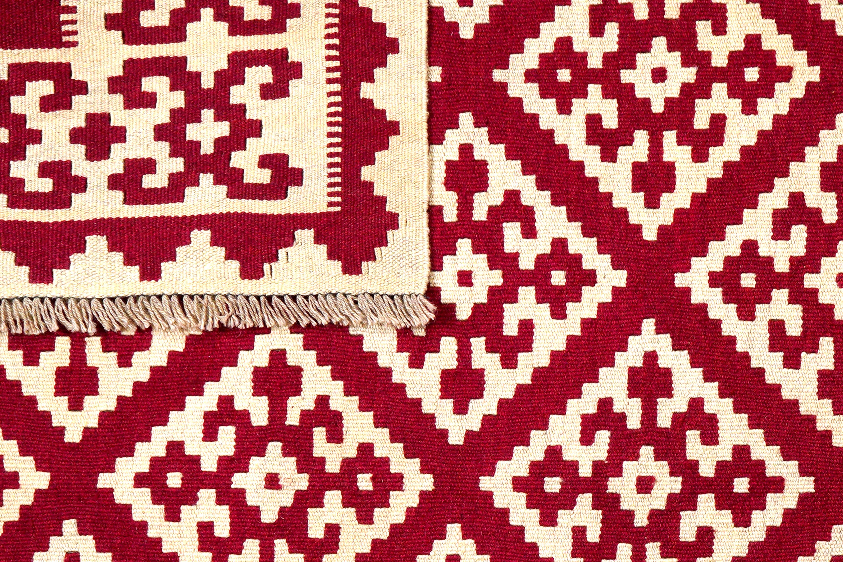 Kelim Gashgai — Handmade, 206x209 cm, Red, 100% Virgin Wool | View 6