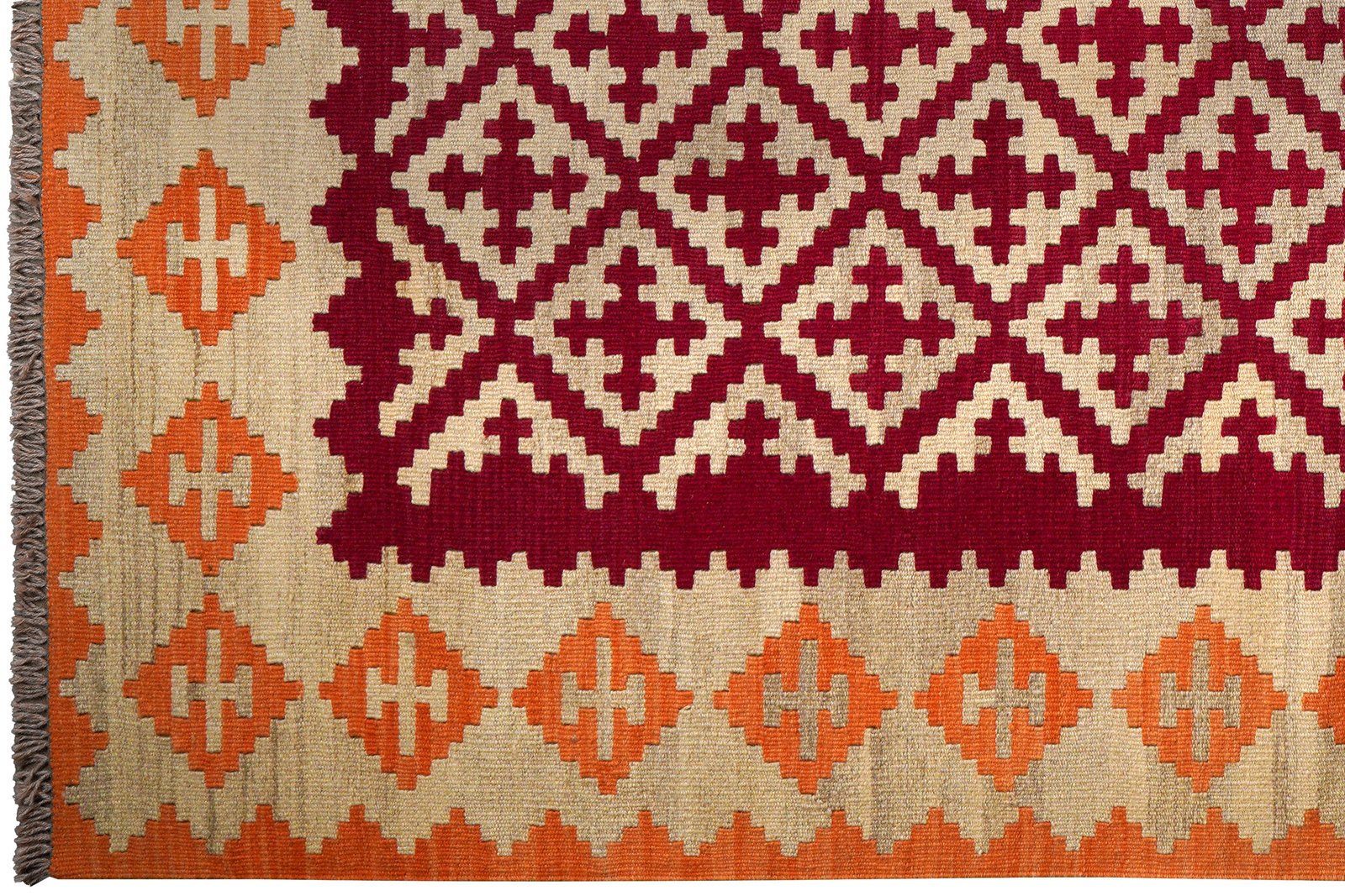 Kelim Gashgai — Handmade, 176x230 cm, Red, 100% Virgin Wool | View 3