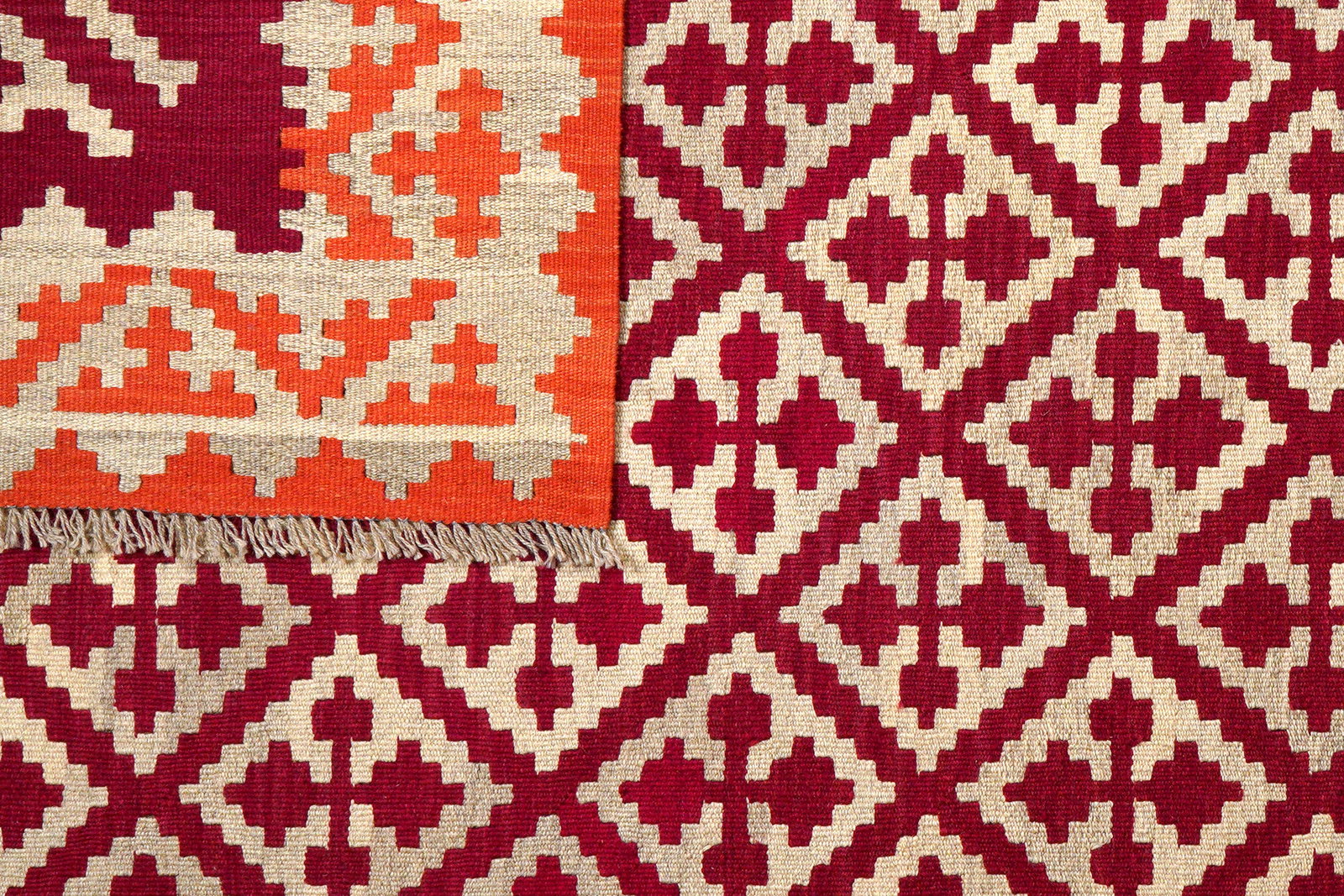 Kelim Gashgai — Handgefertigt, 235x174 cm, Beige, 100% Virgin Wool | View 7