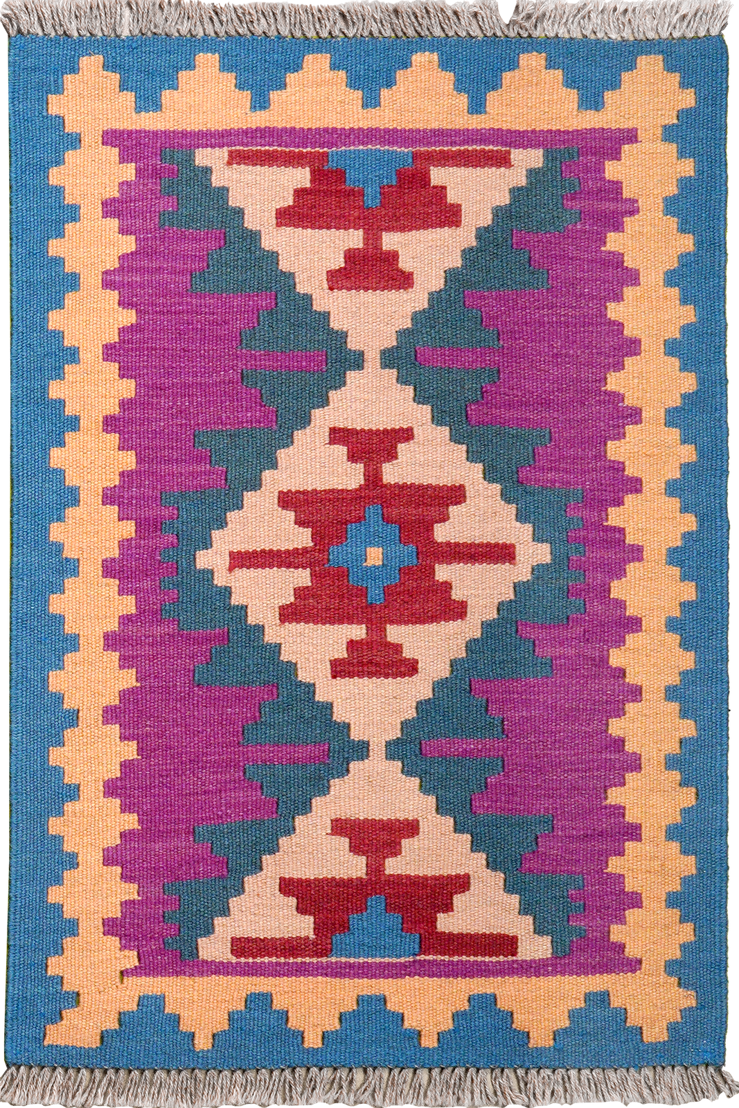Kelim Gashgai — Handmade, 62x87 cm, Violett, 100% Virgin Wool | Main view