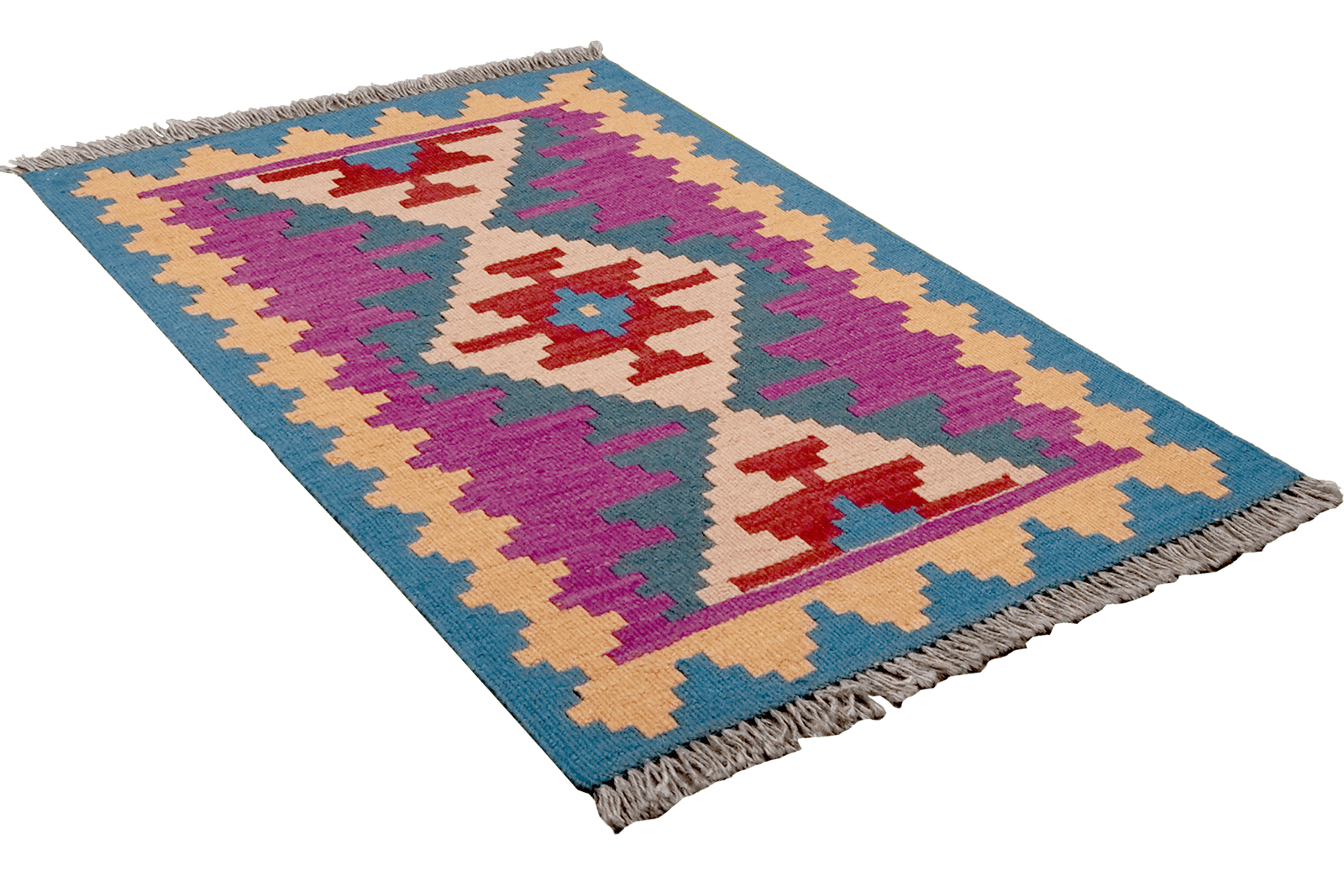 Kelim Gashgai — Handmade, 62x87 cm, Violett, 100% Virgin Wool | View 4